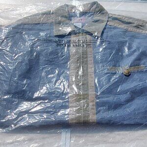 The Territory Ahead Jacket Men Medium Blue Green Beige Zip Canvas Sun Faded